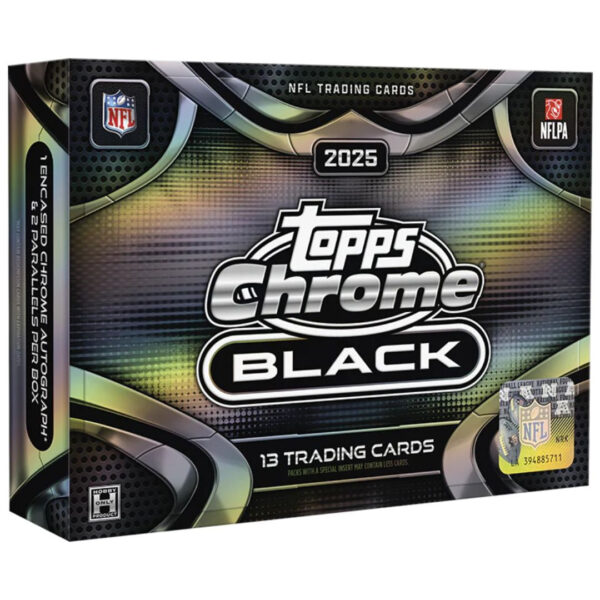 2025 Topps Chrome Black Football Hobby 12 Box Case